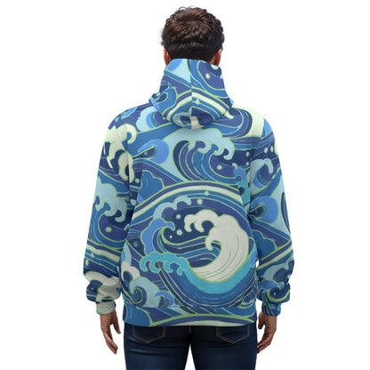 Azure Waves All Cotton Zipper Jacket Unisex